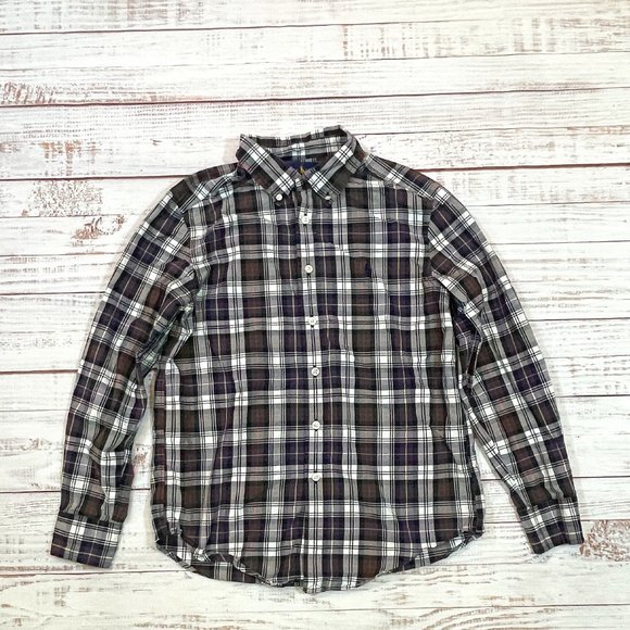 Boys Ralph Lauren Windowpane Plaid Button Up Shirt - Picture 1 of 5